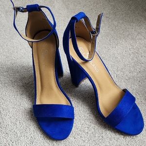 Blue Suede Women's Heels